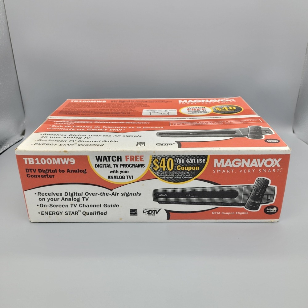Magnavox TB100MW9 DTV Digital to Analog Converter Box for Analog TV Black
